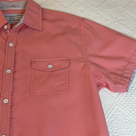 PD&C Large Coral Button Down Casual Shirt - Picture 9 of 14